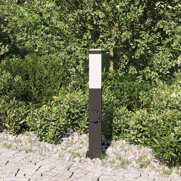 vidaXL Pollerleuchte mit Auslass 50 cm Schwarz IP44