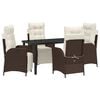 vidaXL Garten Essgruppe 5 Stk. Braun Poly-Rattan