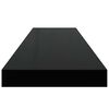 vidaXL Schweberegale 2 Stk. Hochglanz-Schwarz 90x23,5x3,8 cm MDF