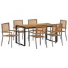 vidaXL Garten Essgruppe 7 Stk. Grau und Braun Poly-Rattan