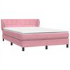 vidaXL Boxspringbett mit Matratze Rosa 160x220 cm Samt