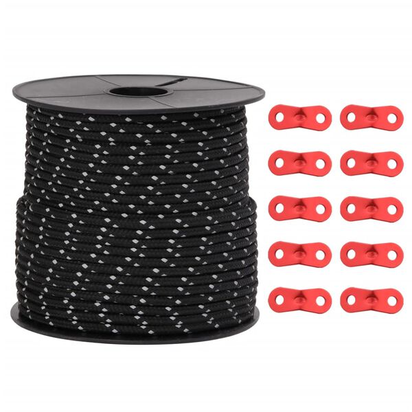 vidaXL Zeltleine Reflektierend mit Seilspannern 50 m 4 mm