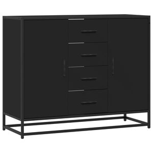 vidaXL Sideboard Schwarz 92x35x76 cm Holzwerkstoff