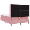 vidaXL Boxspringbett mit Matratze mit Kopfteil Rosa 140 x 190 cm Samt