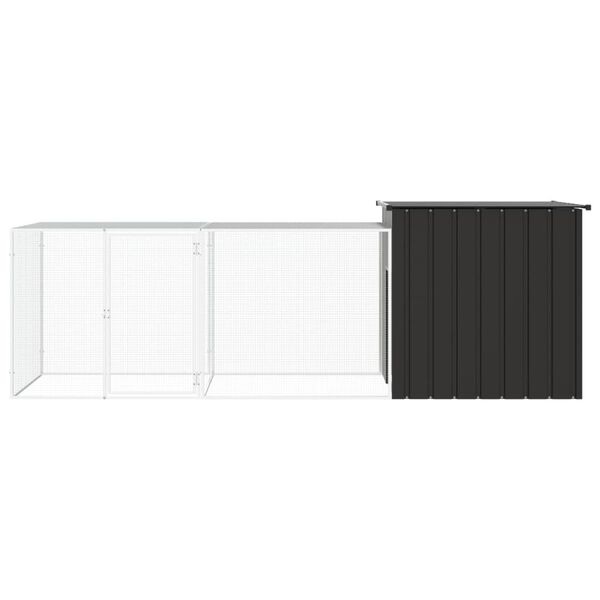 vidaXL H&uuml;hnerk&auml;fig Anthrazit 300x91x100 cm Verzinkter Stahl