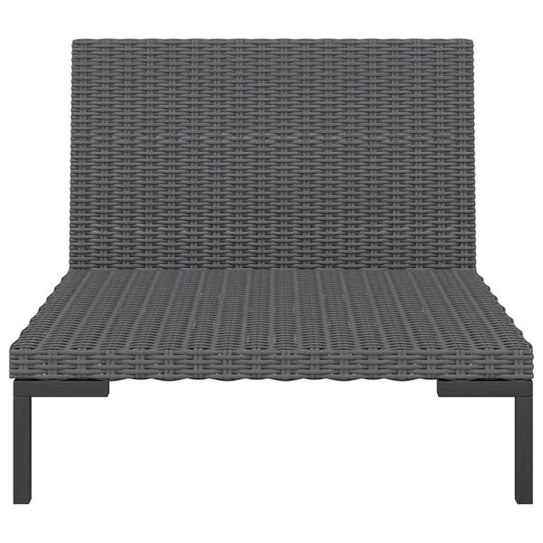 vidaXL Gartensofa mit Kissen Halbrundes Poly Rattan
