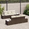 vidaXL Garten-Sofa-Set mit Kissen 8 pcs Braun und Creme Poly-Rattan