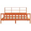 vidaXL Massivholzbett mit Regal ohne Matratze Wachsbraun 200x200 cm