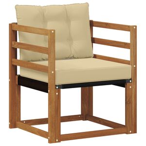 vidaXL Outdoor-Sofa Massives Akazienholz und Textilene Natur