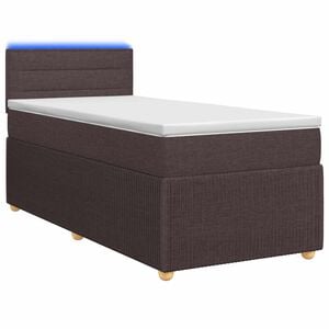 vidaXL Boxspringbett mit Matratze Dunkelbraun 80 x 200 cm Stoff
