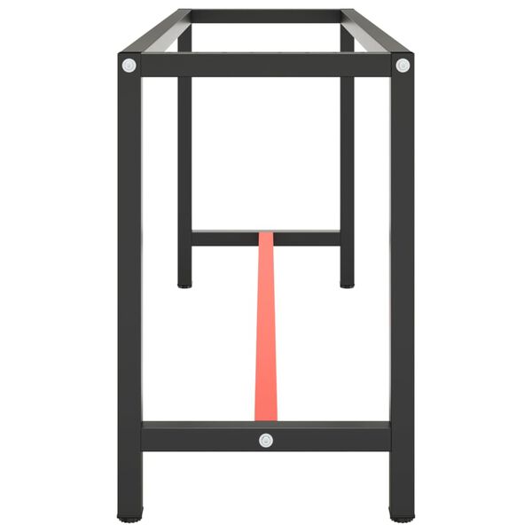 vidaXL Werkbankgestell Mattschwarz und Mattrot 170x50x79 cm Metall