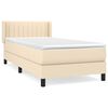 vidaXL Boxspringbett mit Matratze Creme 90x200 cm Stoff