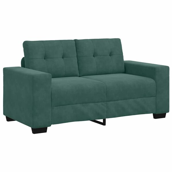 vidaXL | Sofa Set | 2 pcs Dunkelgr&uuml;n 221 x 78 x 80 cm Samt