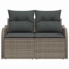 vidaXL Gartensofa mit Kissen Grau 121 x 62 x 69cm Poly-Rattan