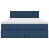 vidaXL Bett mit Stauraum und LED mit Matratze Blau 140 x 190 cm Stoff