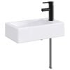 vidaXL Waschbecken mit Wasserhahn und Abfluss Matt Schwarz