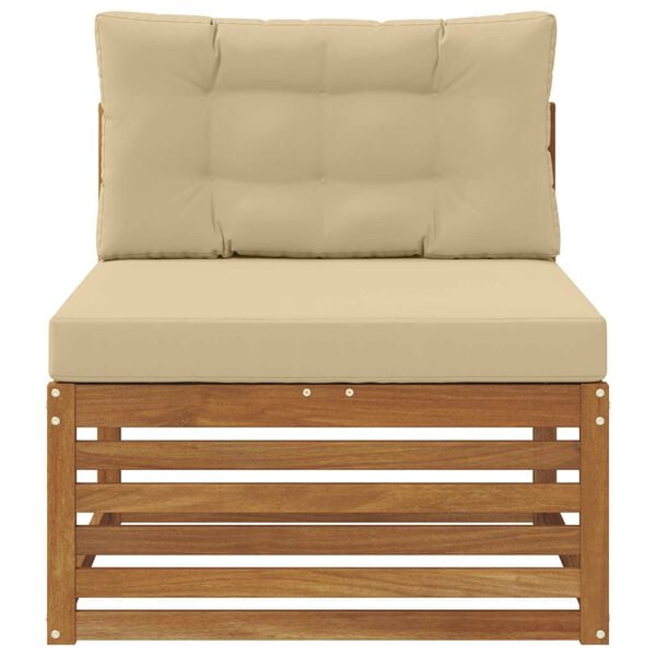 vidaXL Outdoor Mittelsofa Massivholz Akazie Natur