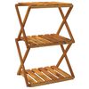 vidaXL Klappregal 3 B&ouml;den Braun 43x31x63 cm Massivholz Akazie