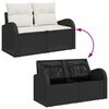 vidaXL Garten-Sofa-Set mit Speicher 9 pcs Schwarz Poly Rattan