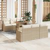 vidaXL Garten-Sofa-Set mit Speicher 7 pcs Beige Poly Rattan