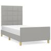 vidaXL Bettgestell ohne Matratze Hellgrau 90x200 cm Stoff