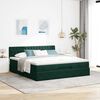 vidaXL Ottoman-Bett mit Matratze & LEDs Dunkelgr&uuml;n 180x200 cm Samt