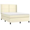 vidaXL Boxspringbett mit Matratze & LED Creme 140x190 cm Kunstleder