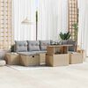 vidaXL Garten-Sofa-Set 7 pcs Beige Poly-Rattan