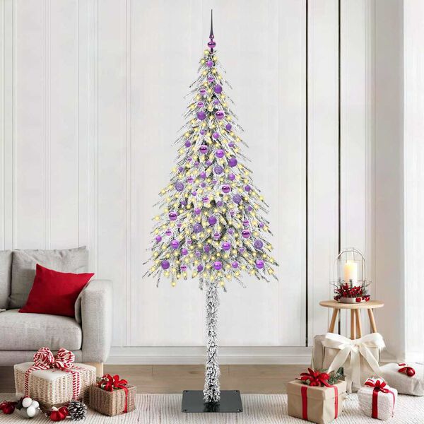 vidaXL Weihnachtsbaum mit 300 LEDs Wei&szlig; 210 cm PE und Stahl