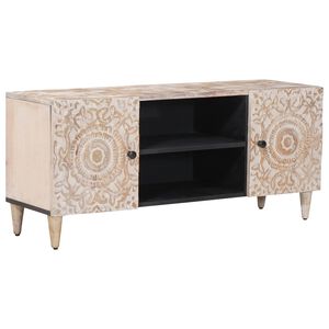 vidaXL TV-Schr&auml;nk Wei&szlig; 105 x 33,5 x 46 cm Massivholz Mango