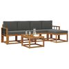 vidaXL Outdoor-Sofagarnitur mit Kissen 6 pcs Natur und Anthrazit