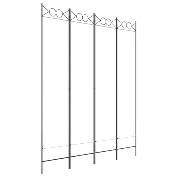 vidaXL 4-tlg. Paravent Weiß 160x200 cm Stoff