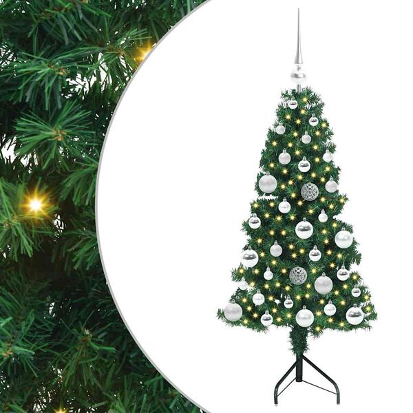 vidaXL Eckiger künstlicher Weihnachtsbaum Grün 120 cm PVC und Metall