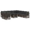 vidaXL Gartensofa-set 12 stk. Grau Poly-Rattan