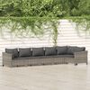 vidaXL 6-tlg. Garten-Lounge-Set mit Kissen Grau Poly Rattan