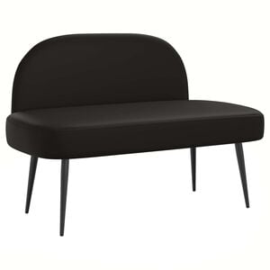 vidaXL Gepolsterte Bank mit R&uuml;ckenlehne Schwarz 110 x 60 x 76 cm