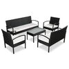 vidaXL 5-tlg. Garten-Lounge-Set mit Auflagen Poly Rattan Schwarz