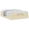 vidaXL Ottoman-Bett mit Matratze Creme 140x190 cm Stoff