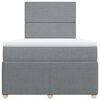 vidaXL Boxspringbett mit Matratze Hellgrau 120x200 cm Stoff