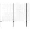 vidaXL Maschendrahtzaun mit Pfosten 25 x 1,6 m PVC-beschichteter Stahl