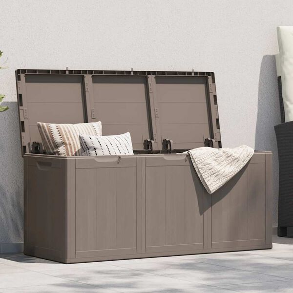 vidaXL Garten-Aufbewahrungsbox 270 L Braun PP-Holzoptik