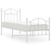 vidaXL Bettgestell mit Kopf- und Fu&szlig;teil Metall Wei&szlig; 75x190 cm