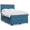 vidaXL Boxspringbett mit Matratze Blau 160x200 cm Samt