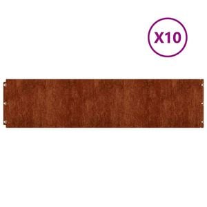 vidaXL Raseneinfassung 10 pcs 25 x 103 cm Wetterfeststahl Rostig