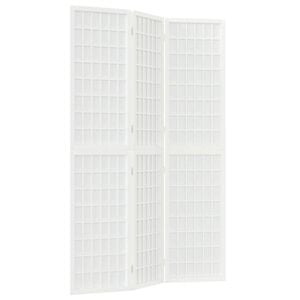 vidaXL 3-tlg. Paravent Japanischer Stil Faltbar 120x170 cm Wei&szlig;