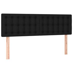 vidaXL Kopfteile Schwarz 144x5x78/88 cm Stoff