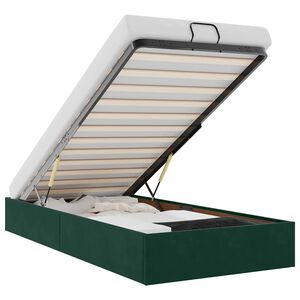 vidaXL Ottoman-Bett ohne Matratze Dunkelgr&uuml;n 90x200 cm Samt