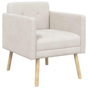 vidaXL Akzentstuhl Creme Chenille-Stoff