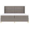 vidaXL Boxspringbett mit Matratze Dunkelgrau 90x190 cm Taupe Stoff