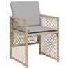 vidaXL 9-tlg. Garten-Essgruppe mit Kissen Beige Poly Rattan
